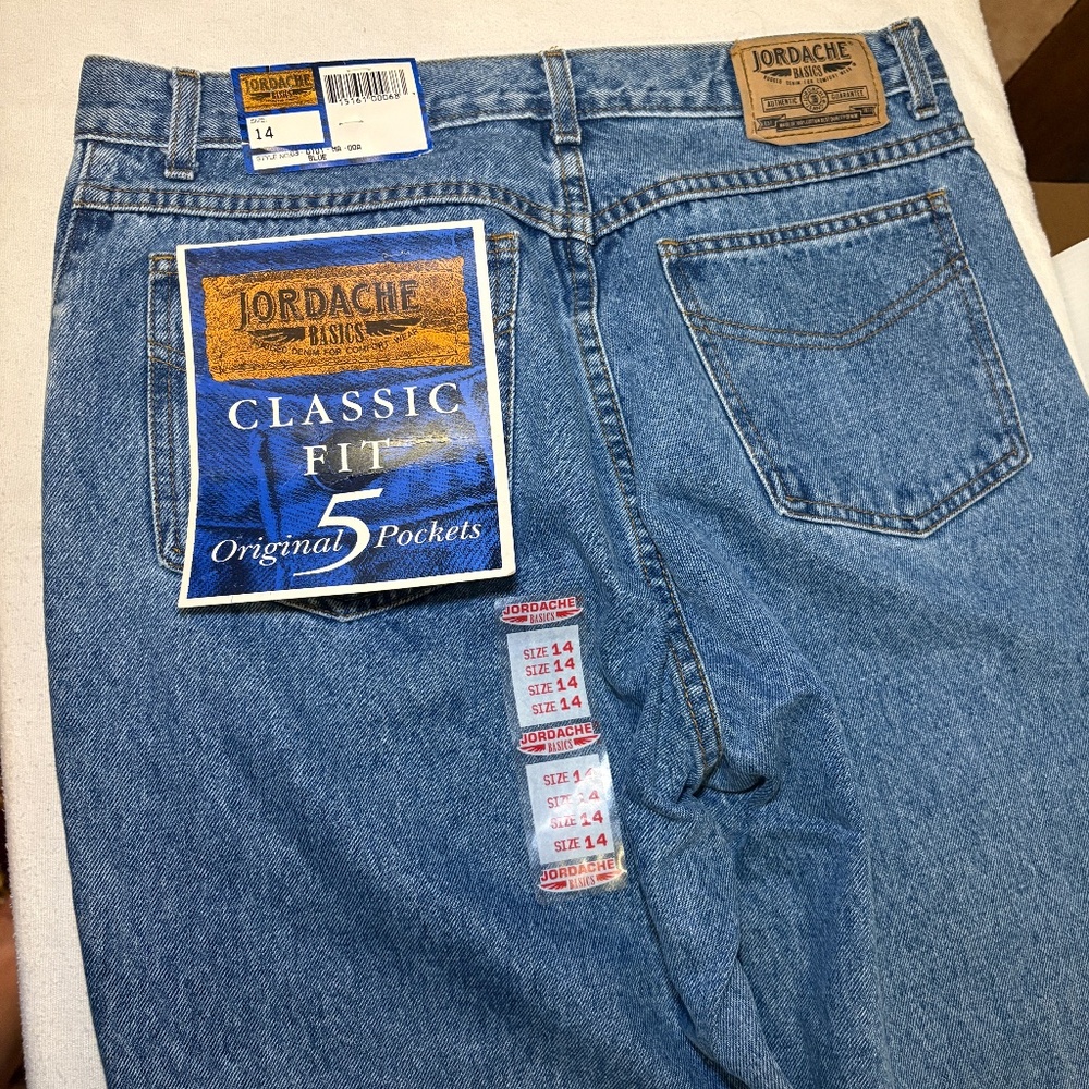 Vintage Y2K Deadstock NWT Jordache Classic Fit Denim Blue Jeans Womens 14 NEW